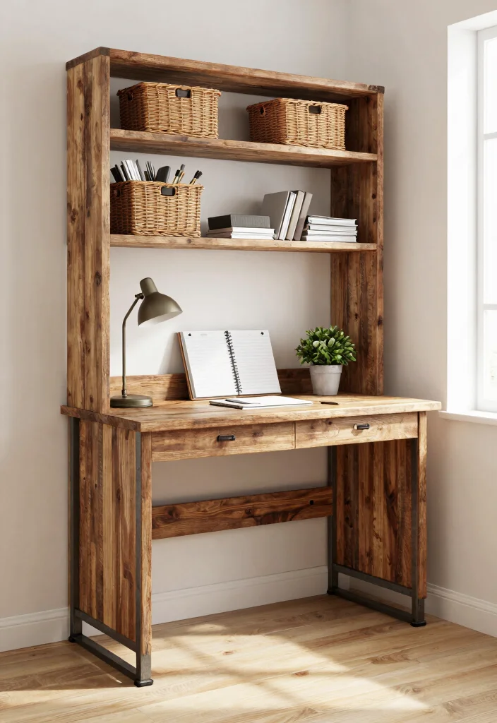 14 Built In Closet Desk Ideas for Hidden Workspaces 2. Rustic Charm 0
