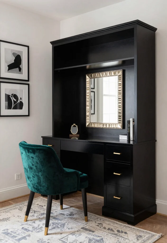 14 Built In Closet Desk Ideas for Hidden Workspaces 3. Modern Glam 0