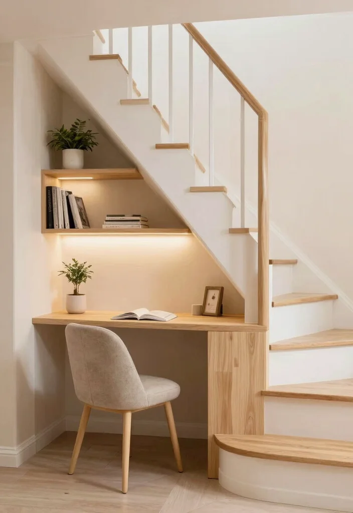 14 Built In Desk Ideas for Clean Seamless Interiors 4 14 Built In Desk Ideas for Clean Seamless Interiors 4. Under Stair Workspace Utilizing Every Nook 0