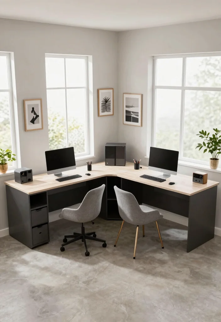 14 Built In Desk Ideas for Clean Seamless Interiors 16 14 Built In Desk Ideas for Clean Seamless Interiors 6. L Shaped Built In Desk for Collaborative Spaces 0