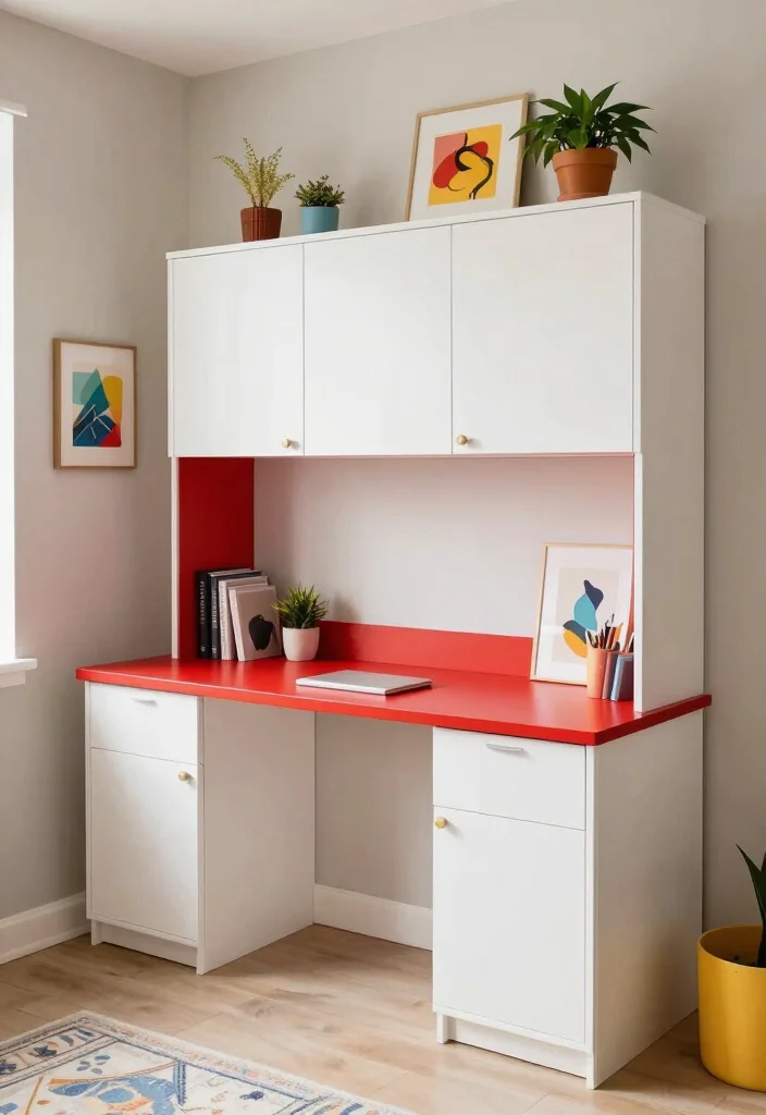 14 Built In Desk Ideas for Clean Seamless Interiors 49 14 Built In Desk Ideas for Clean Seamless Interiors 9. Creative Use of Color Bright and Bold 0