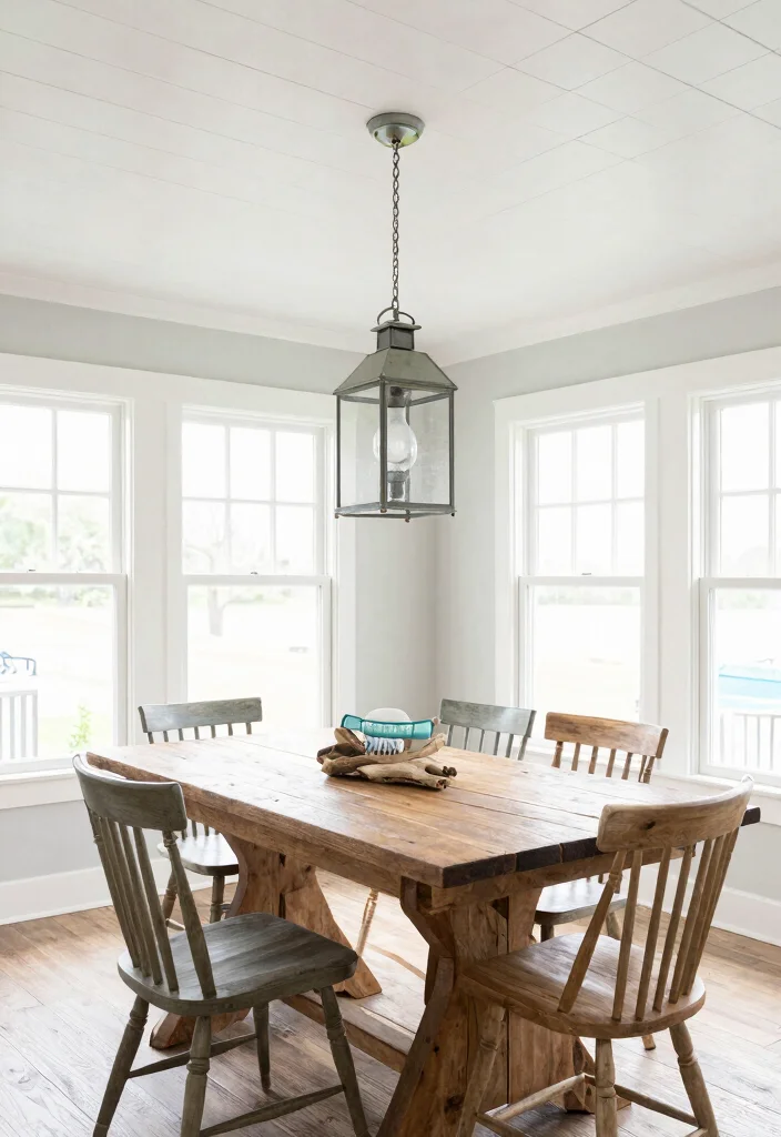 14 Dining Room Ceiling Ideas for Statement Design 11. Rustic Shiplap for a Coastal Feel 0