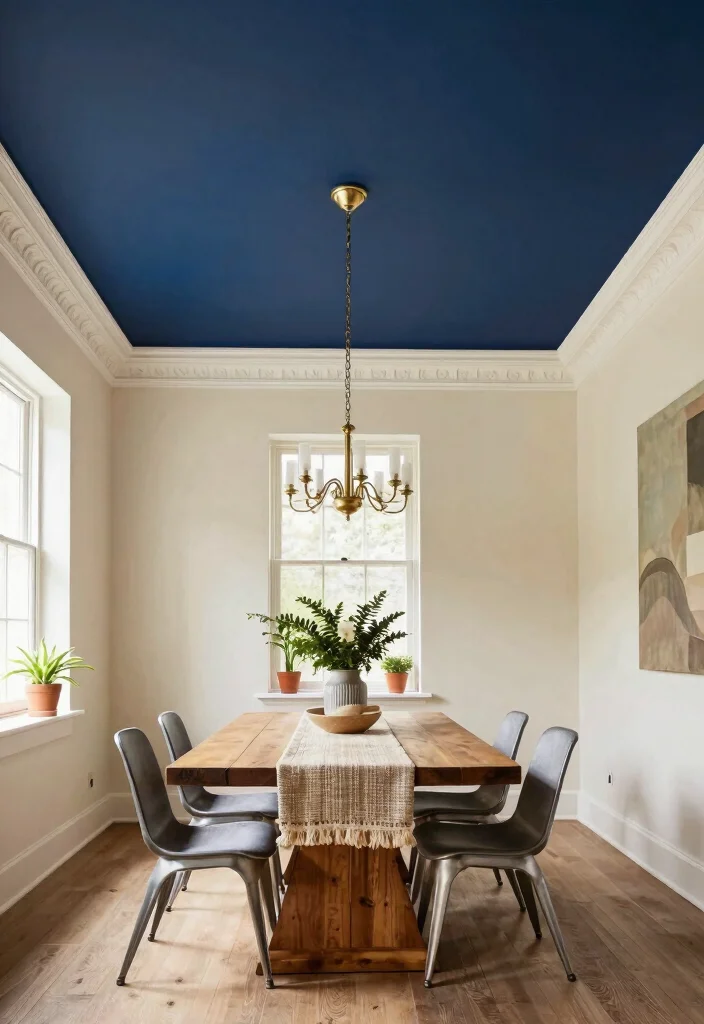 14 Dining Room Ceiling Ideas for Statement Design 2. Painted Ceilings to Boldly Transform 0