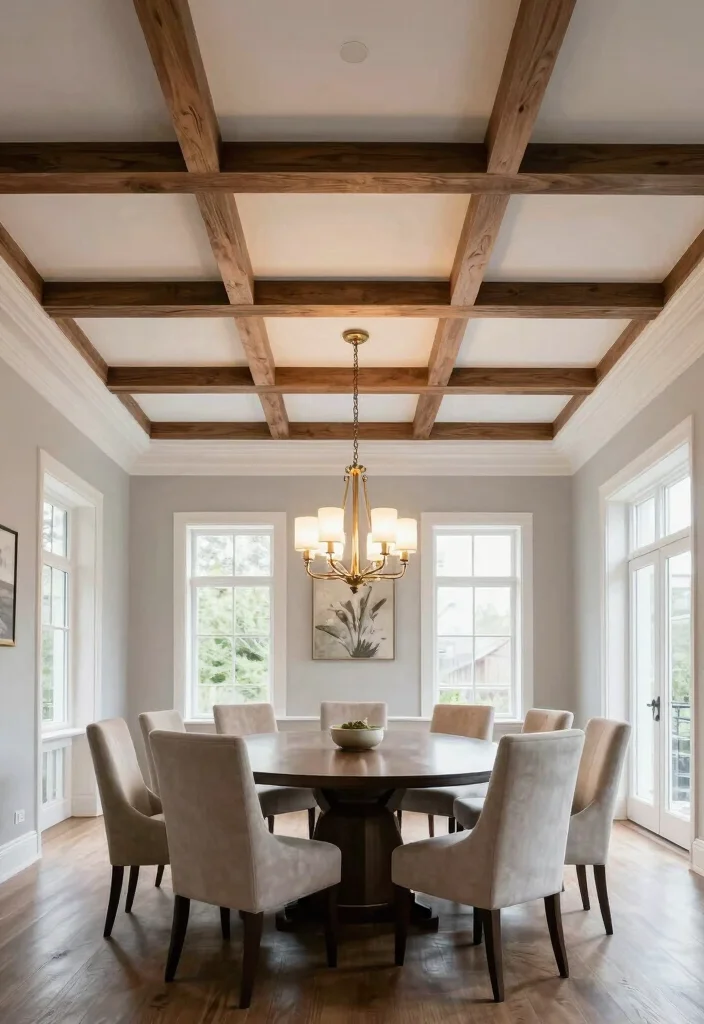 14 Dining Room Ceiling Ideas for Statement Design 5. Coffered Ceilings for Architectural Interest 0