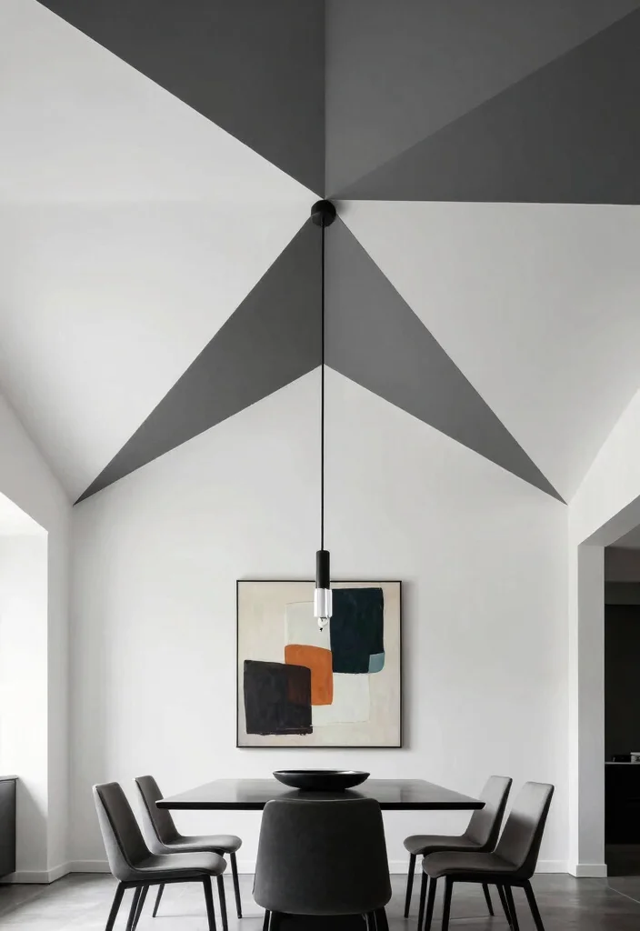 14 Dining Room Ceiling Ideas for Statement Design 8. Modern Geometric Designs 0