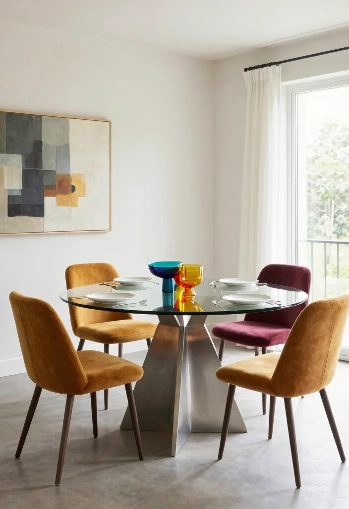 14 Dining Room Furniture Ideas for Comfortable Everyday Use 3. Modern Glass Top Table 0