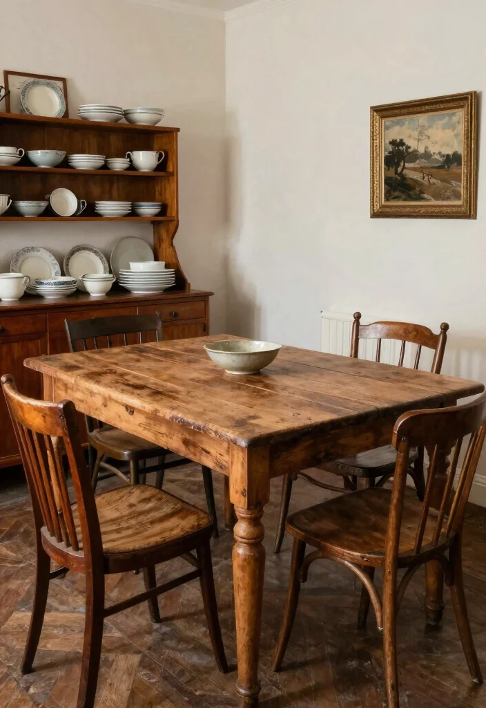 14 Dining Room Furniture Ideas for Comfortable Everyday Use 4. Vintage Furniture Mix 0