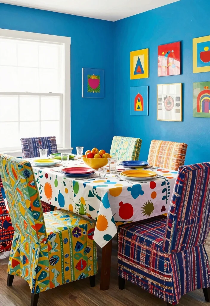 14 Dining Room Layout Ideas That Feel Open and Inviting 27 14 Dining Room Layout Ideas That Feel Open and Inviting 7. Color Play and Patterns 0