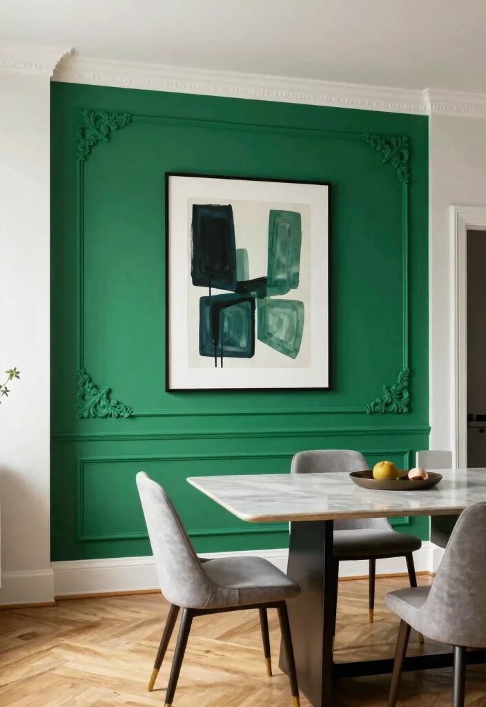 14 Dining Room Molding Ideas to Elevate the Space 51 14 Dining Room Molding Ideas to Elevate the Space 11. Bold Accent Walls 0