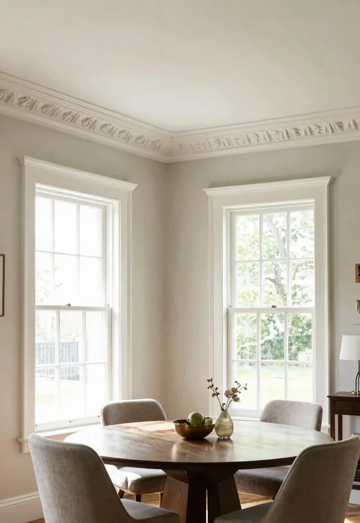 14 Dining Room Molding Ideas to Elevate the Space 54 14 Dining Room Molding Ideas to Elevate the Space 14. Unique Decorative Cornices 0