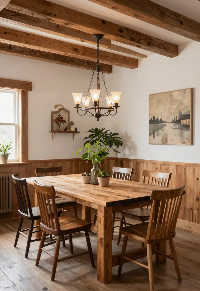 14 Dining Room Molding Ideas to Elevate the Space 37 14 Dining Room Molding Ideas to Elevate the Space 7. Rustic Wood Accents 0