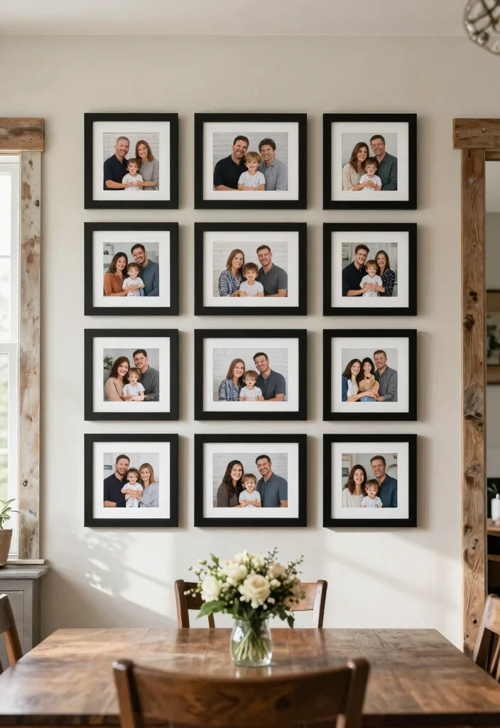 14 Dining Room Photo Wall Ideas to Display Memories Stylishly 1 14 Dining Room Photo Wall Ideas to Display Memories Stylishly 1. Classic Grid Layout 0