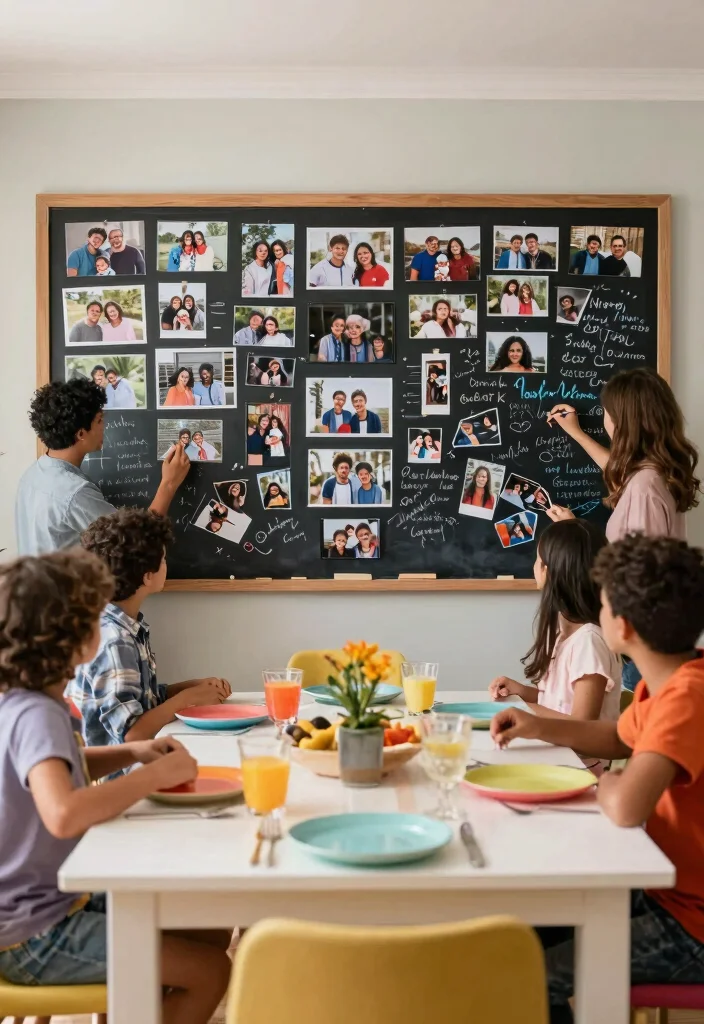 14 Dining Room Photo Wall Ideas to Display Memories Stylishly 40 14 Dining Room Photo Wall Ideas to Display Memories Stylishly 10. Interactive Photo Wall 0