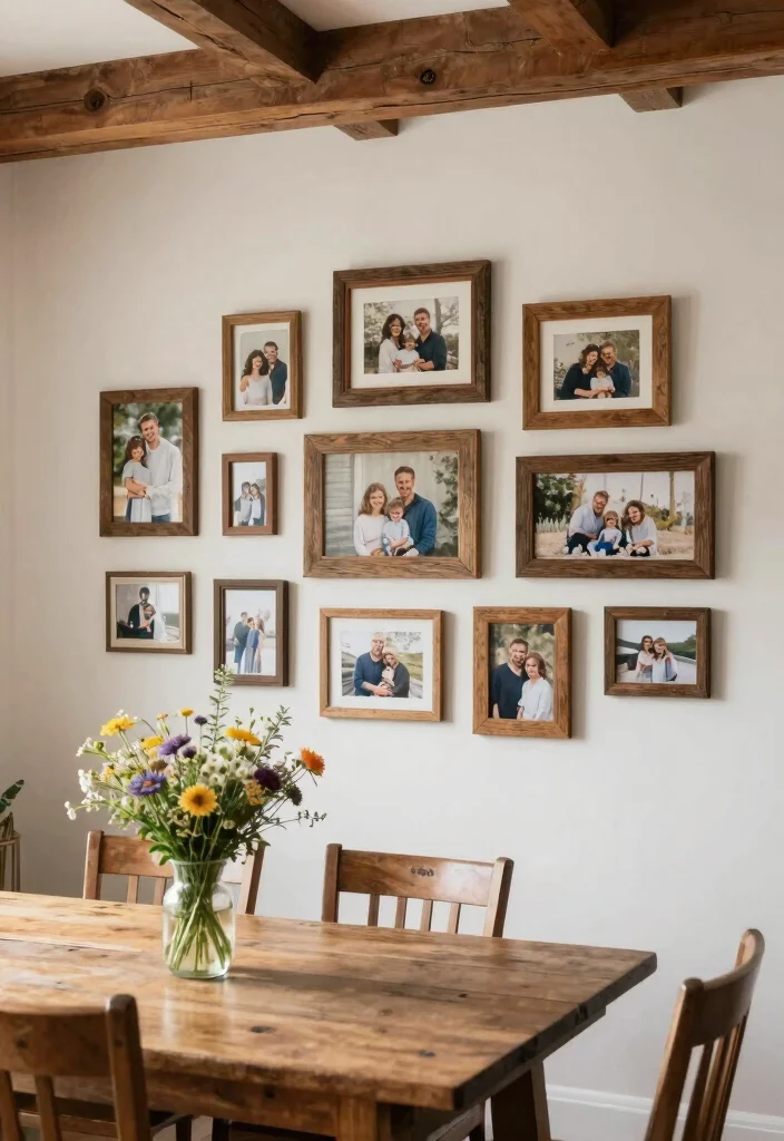 14 Dining Room Photo Wall Ideas to Display Memories Stylishly 2 14 Dining Room Photo Wall Ideas to Display Memories Stylishly 2. Rustic Wood Frames 0
