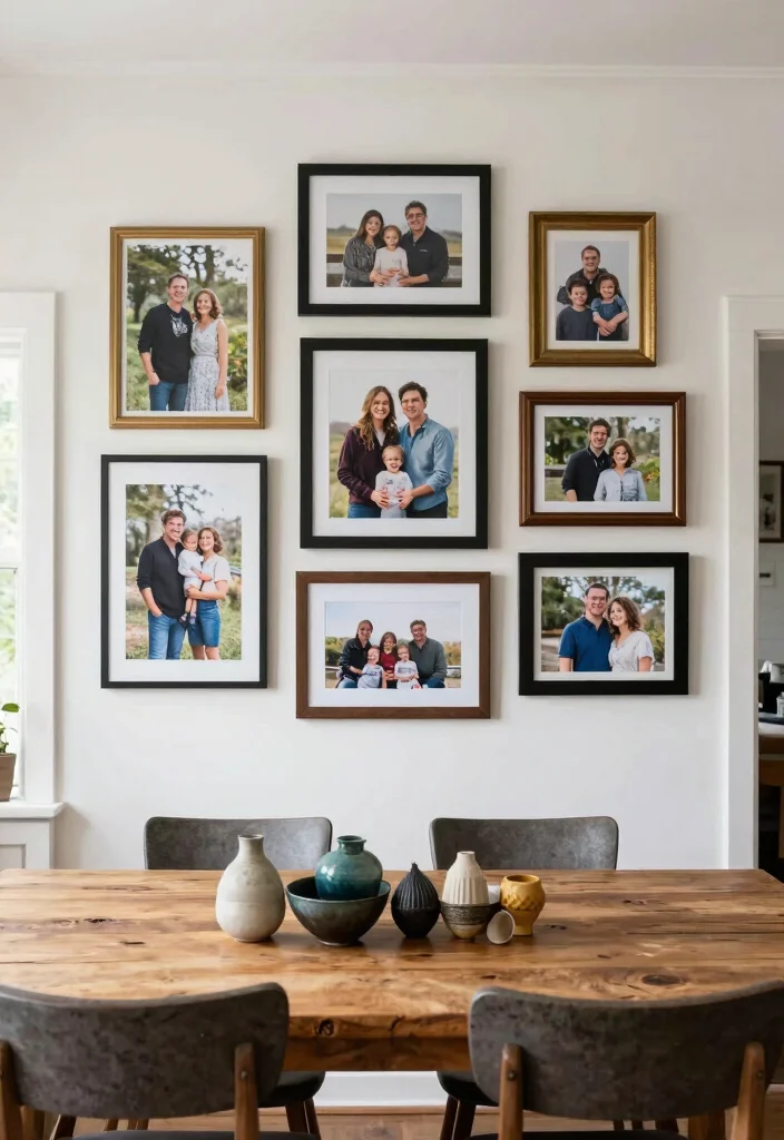 14 Dining Room Photo Wall Ideas to Display Memories Stylishly 27 14 Dining Room Photo Wall Ideas to Display Memories Stylishly 7. Gallery Wall with Art Prints 0