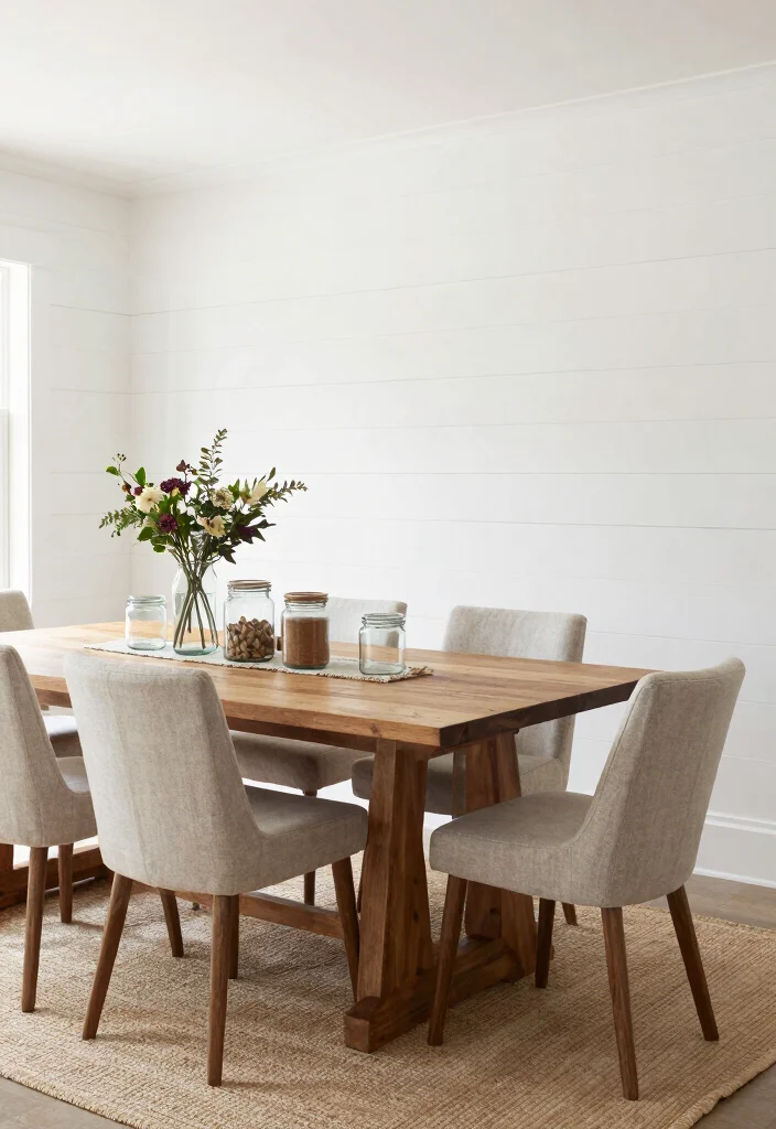 14 Dining Room Wainscoting Ideas for Classic Texture 50 14 Dining Room Wainscoting Ideas for Classic Texture 10. Shiplap for a Modern Farmhouse Feel 0