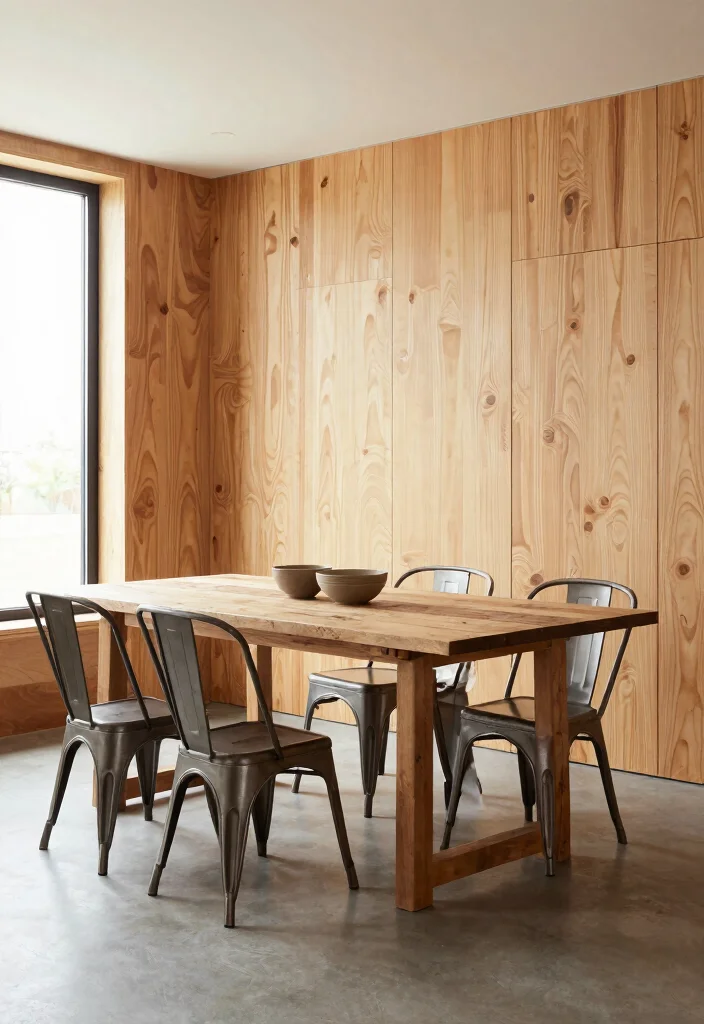 14 Dining Room Wainscoting Ideas for Classic Texture 52 14 Dining Room Wainscoting Ideas for Classic Texture 12. Plywood Paneling for an Industrial Edge 0