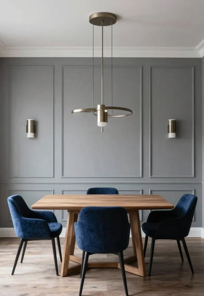 14 Dining Room Wainscoting Ideas for Classic Texture 13 14 Dining Room Wainscoting Ideas for Classic Texture 3. Elegant Gray Paneling 0