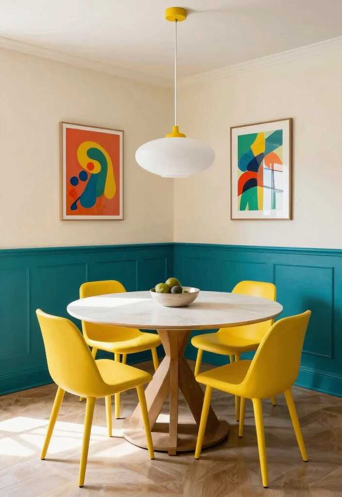 14 Dining Room Wainscoting Ideas for Classic Texture 14 14 Dining Room Wainscoting Ideas for Classic Texture 4. Bold Painted Wainscoting 0