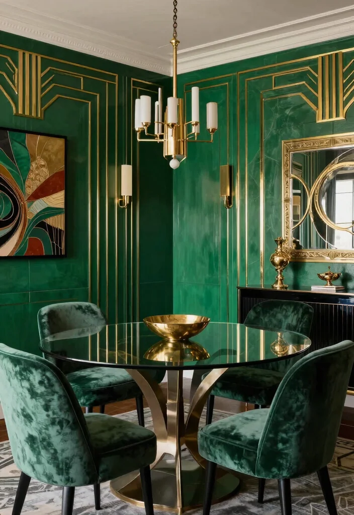 14 Dining Room Wainscoting Ideas for Classic Texture 27 14 Dining Room Wainscoting Ideas for Classic Texture 7. Art Deco Inspiration 0