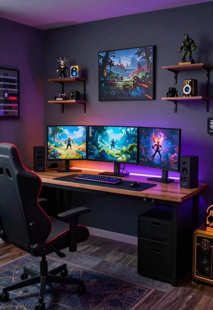 14 Gamer Desk Ideas for Immersive Setup Vibes 52 14 Gamer Desk Ideas for Immersive Setup Vibes 12. Themed Game Room 0