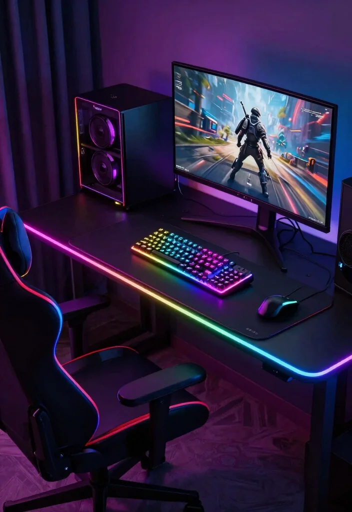 14 Gamer Desk Ideas for Immersive Setup Vibes 2 14 Gamer Desk Ideas for Immersive Setup Vibes 2. The RGB Riot 0