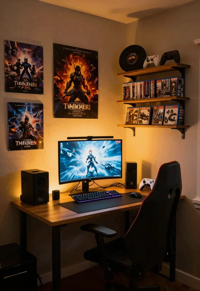 14 Gamer Desk Ideas for Immersive Setup Vibes 14 14 Gamer Desk Ideas for Immersive Setup Vibes 4. Gamers Corner Nook 0