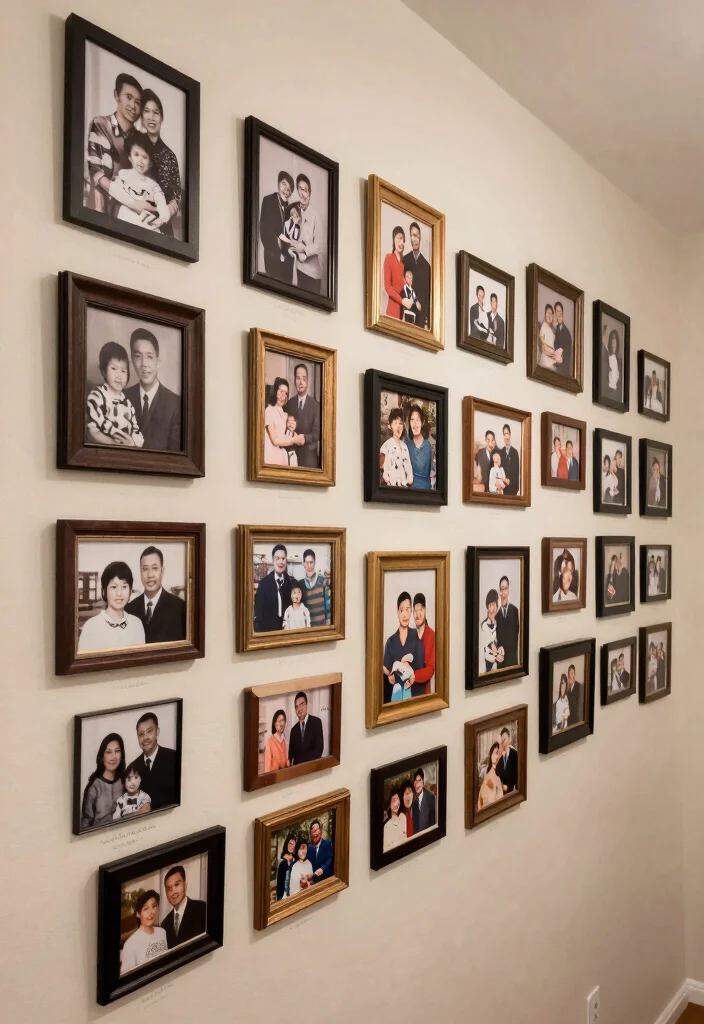 14 Hallway Gallery Wall Ideas to Display Art and Photos 38 14 Hallway Gallery Wall Ideas to Display Art and Photos 8. Family Photo Timeline 0