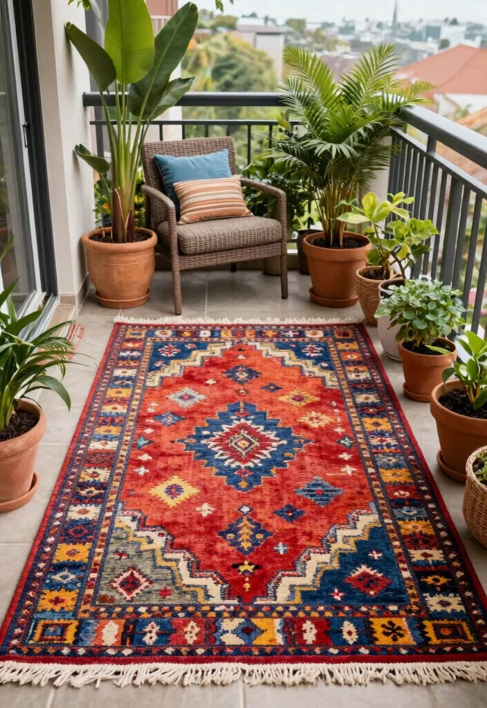 14 Indian Utility Balcony Ideas That Stay Practical and Neat 51 14 Indian Utility Balcony Ideas That Stay Practical and Neat 11. Outdoor Rugs for Comfort 0