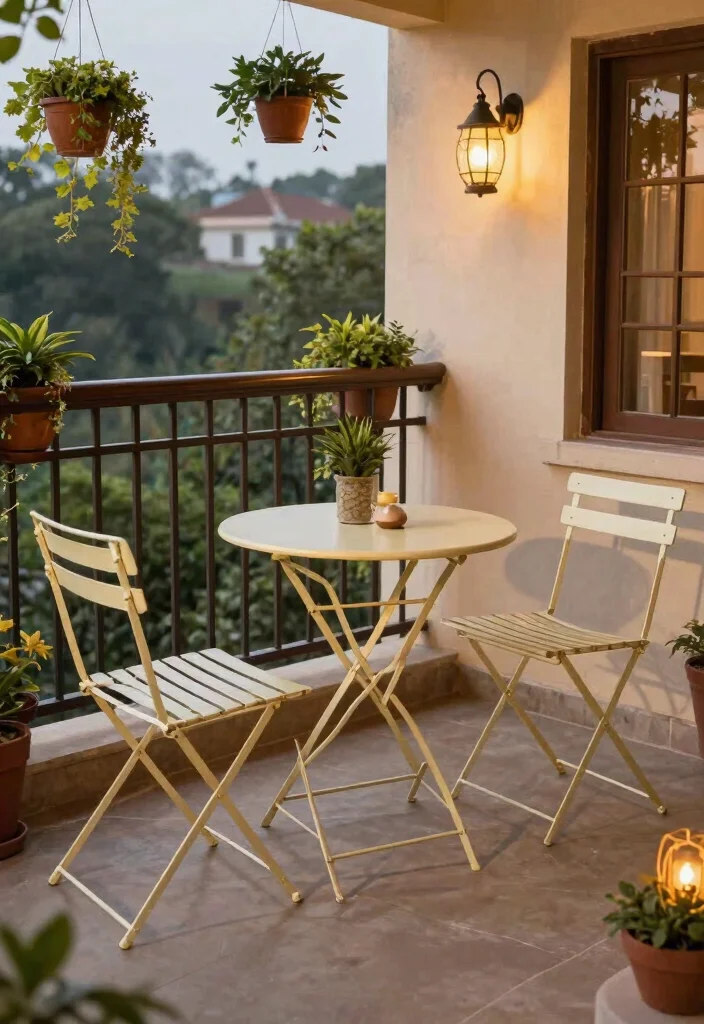 14 Indian Utility Balcony Ideas That Stay Practical and Neat 13 14 Indian Utility Balcony Ideas That Stay Practical and Neat 3. Foldable Furniture for Flexibility 0
