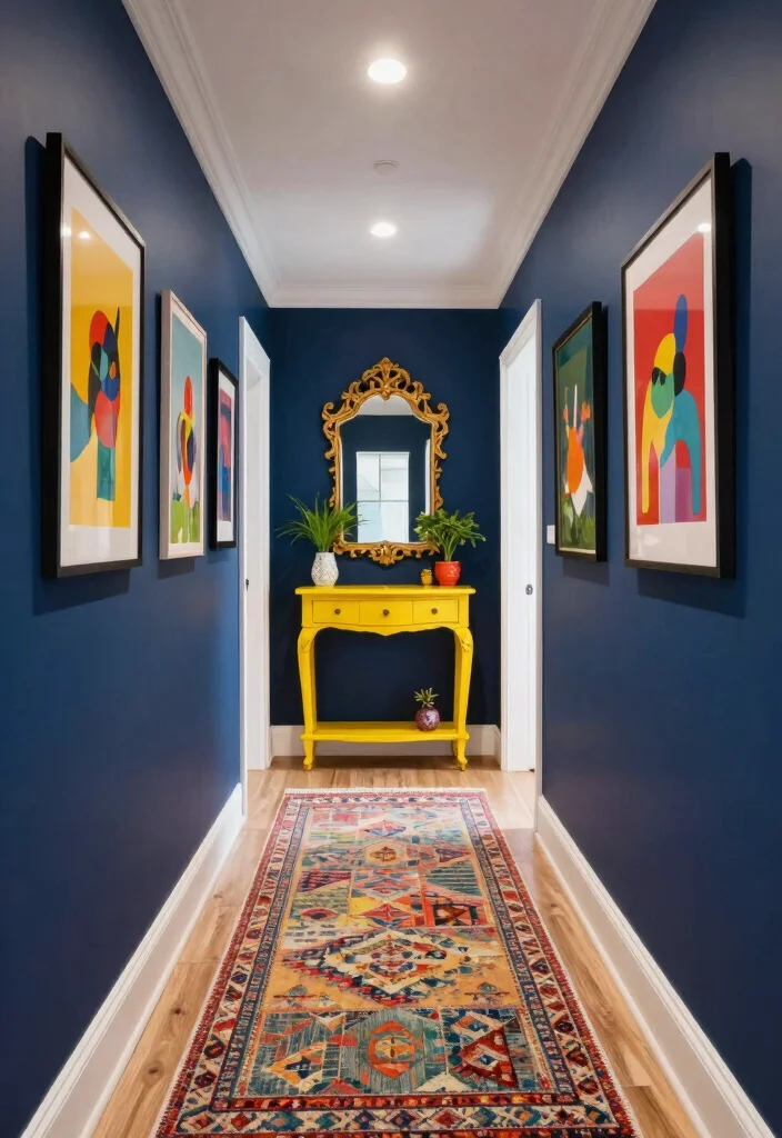 14 Long Entryway Hallway Ideas with Strong Flow 1. Embrace the Power of Color 0
