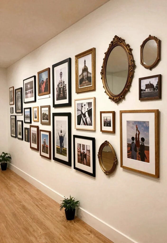 14 Long Entryway Hallway Ideas with Strong Flow 3. Create a Gallery Wall 0