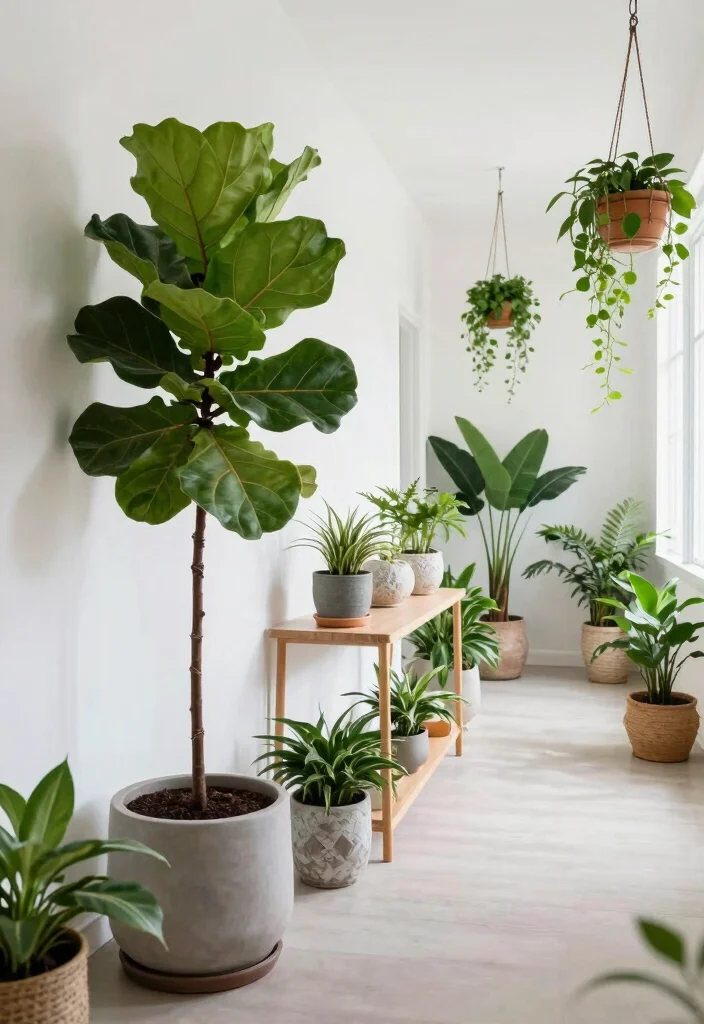14 Long Entryway Hallway Ideas with Strong Flow 6. Add Greenery for Freshness 0