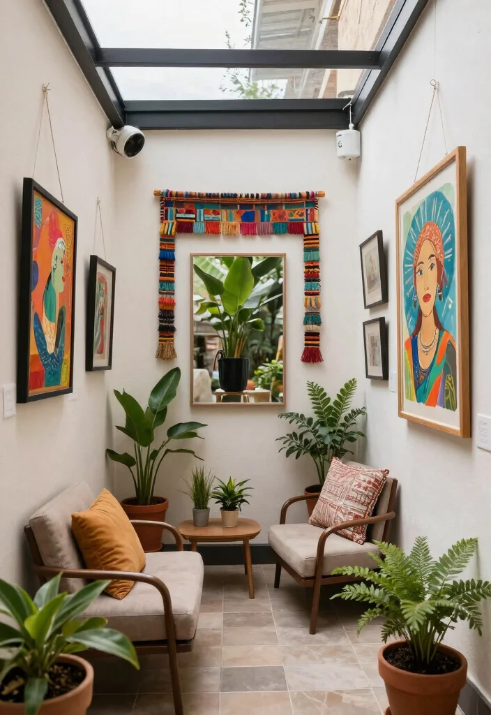 14 Narrow Apartment Balcony Ideas That Feel Cozy, Calm, and Private 30 14 Narrow Apartment Balcony Ideas That Feel Cozy Calm and Private 10. Outdoor Art 0