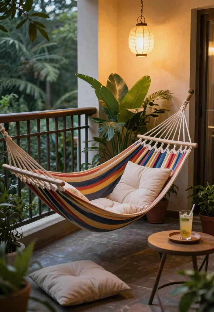 14 Private Balcony Ideas That Feel Peaceful and Secluded 12 14 Private Balcony Ideas That Feel Peaceful and Secluded 2. Cozy Hammock Nook 0