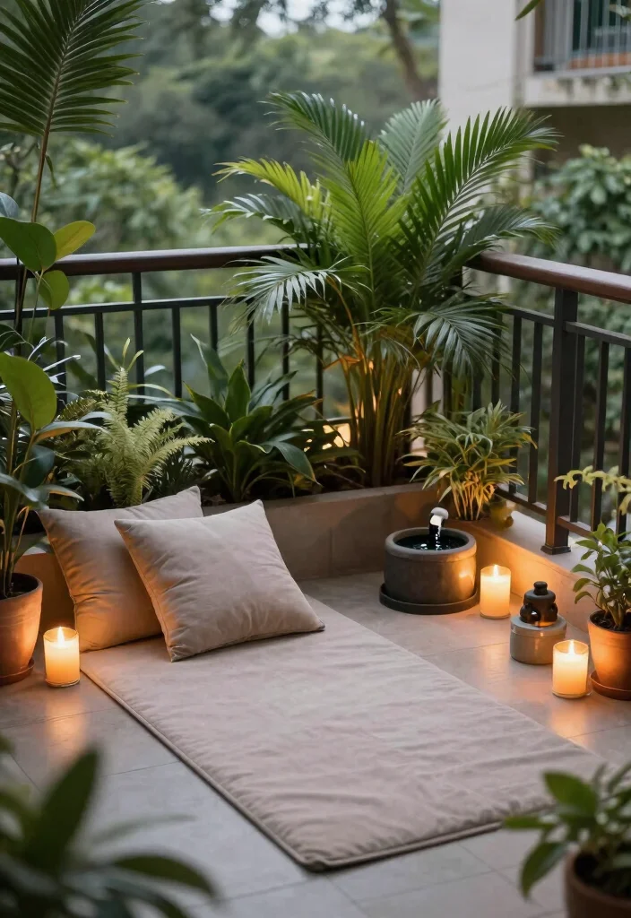 14 Private Balcony Ideas That Feel Peaceful and Secluded 15 14 Private Balcony Ideas That Feel Peaceful and Secluded 5. Serene Meditation Space 0