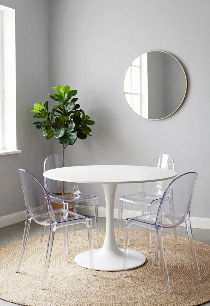 14 Round Table Dining Room Decor Ideas for Balanced Layouts 1. Embrace Minimalism with a Monochromatic Palette 0