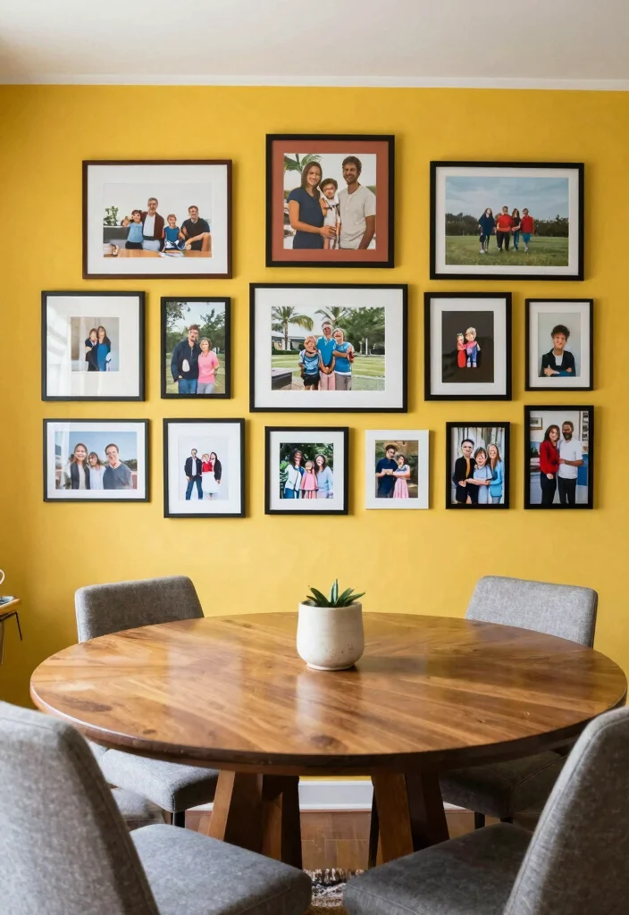 14 Round Table Dining Room Decor Ideas for Balanced Layouts 11. Create a Gallery Wall 0