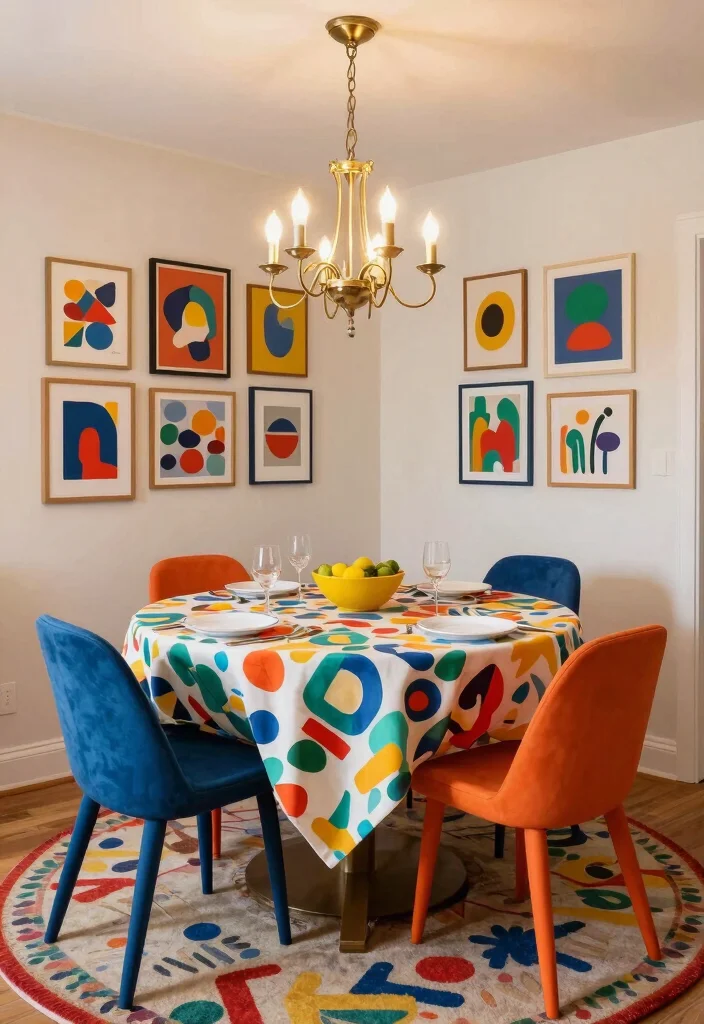 14 Round Table Dining Room Decor Ideas for Balanced Layouts 3. Play with Patterns for a Fun Vibe 0