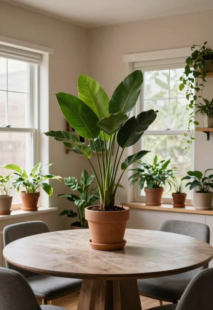 14 Round Table Dining Room Decor Ideas for Balanced Layouts 5. Bring Nature Indoors with Greenery 0