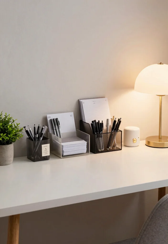 14 Small Space Desk Ideas That Stay Functional 53 14 Small Space Desk Ideas That Stay Functional 13. Desk Accessories for Small Spaces 0