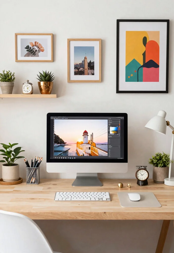 14 Small Space Desk Ideas That Stay Functional 54 14 Small Space Desk Ideas That Stay Functional 14. Personalization with Decor 0