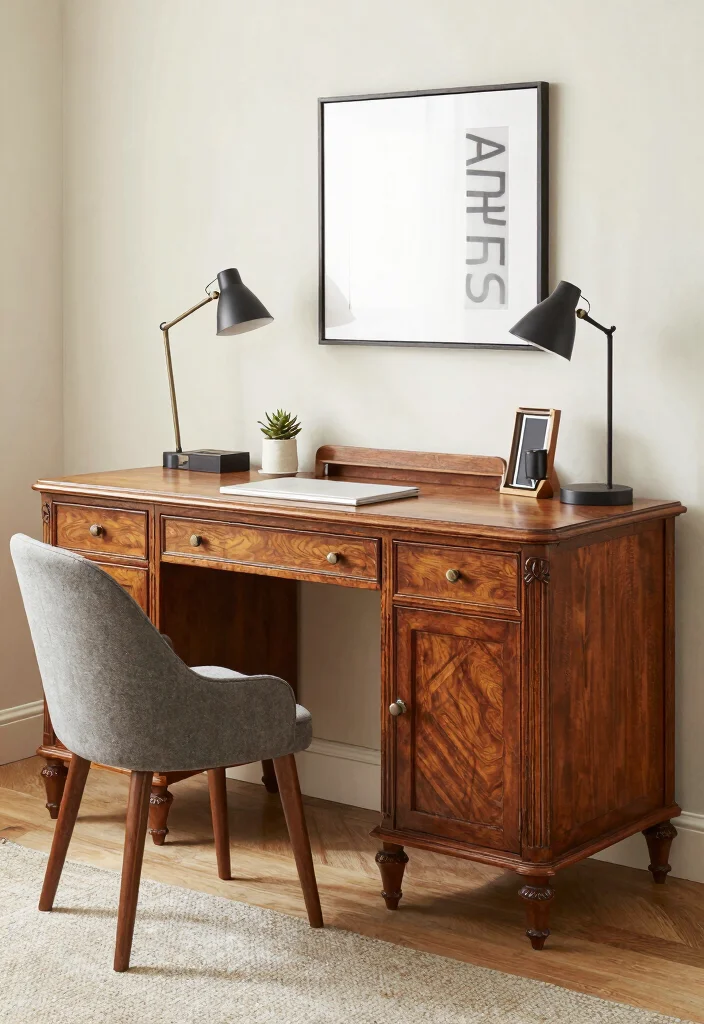 14 Small Space Desk Ideas That Stay Functional 28 14 Small Space Desk Ideas That Stay Functional 8. Vintage Desks 0