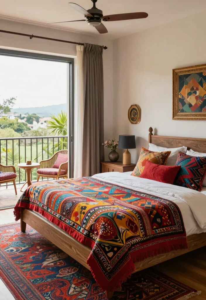 15 Bedroom Ideas with Balcony Views for Soft Morning Light 54 15 Bedroom Ideas with Balcony Views for Soft Morning Light 14. Eclectic Mix with Global Inspirations 0