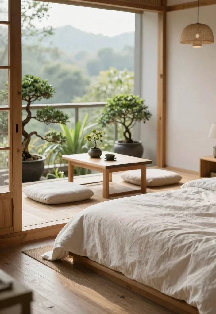 15 Bedroom Ideas with Balcony Views for Soft Morning Light 13 15 Bedroom Ideas with Balcony Views for Soft Morning Light 3. Zen Inspired Sanctuary 0