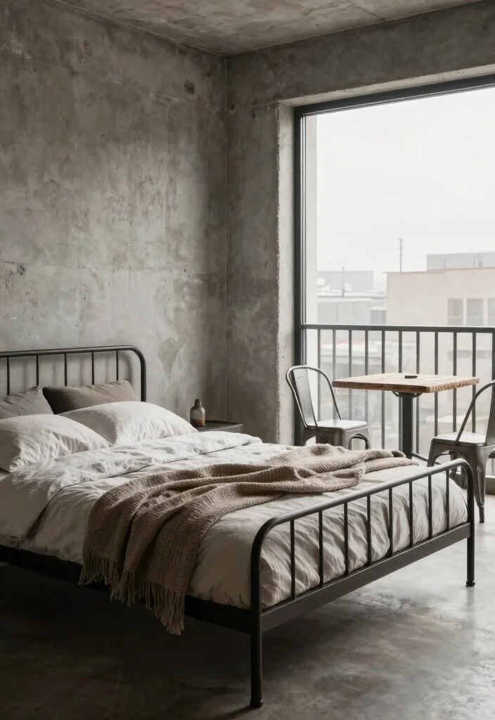 15 Bedroom Ideas with Balcony Views for Soft Morning Light 28 15 Bedroom Ideas with Balcony Views for Soft Morning Light 8. Industrial Edge with Raw Materials 0