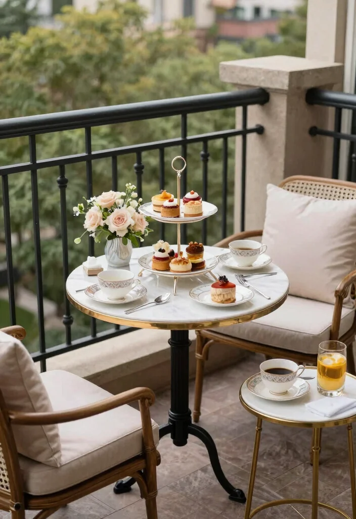 16 Large Balcony Terrace Ideas That Feel Like Outdoor Living Rooms 53 16 Large Balcony Terrace Ideas That Feel Like Outdoor Living Rooms 13. Elegant Afternoon Tea 0