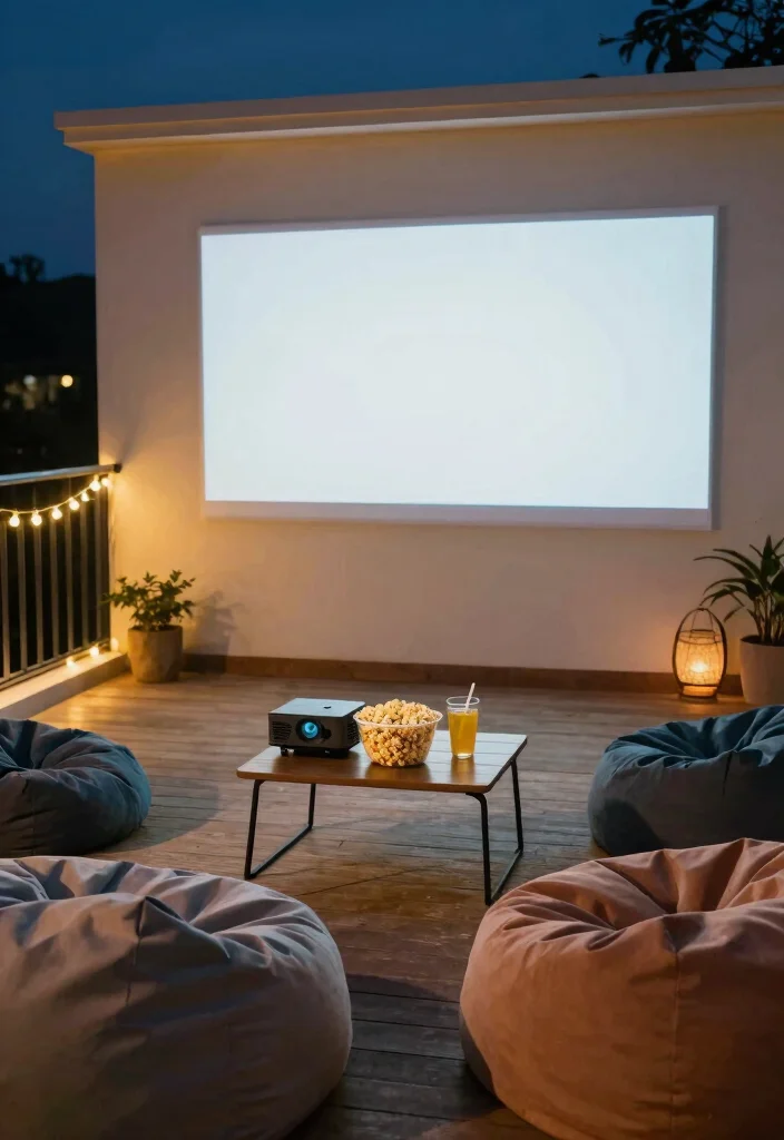 16 Large Balcony Terrace Ideas That Feel Like Outdoor Living Rooms 39 16 Large Balcony Terrace Ideas That Feel Like Outdoor Living Rooms 9. Outdoor Movie Night Setup 0